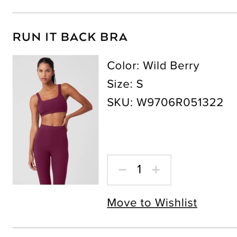 ALO Yoga Wild Berry Sports Bra